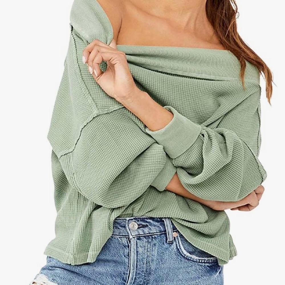free people close to you waffle knit top